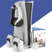 Picture of Multifunctional PS5 Cooling Stand with Charging Docks & Headphones Holder